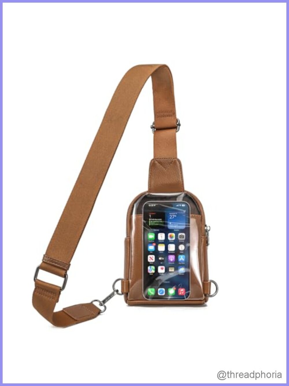 Touchscreen Crossbody Phone Purse with RFID Blocking, Faux Leather Small Sling